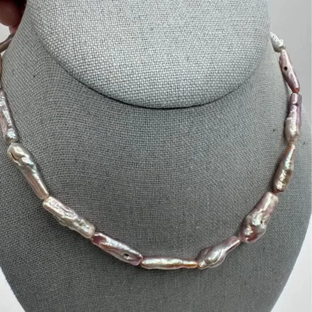 Natural Purple Pearl Rectangular strand for DIY